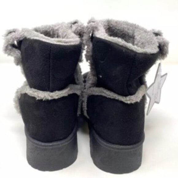 Love83 LM-11937-BK Platform Short Ankle Booties Black Gray Accents Size 11 - Picture 4 of 6